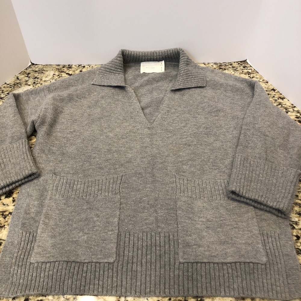 All : Row Label Women's Gray  Sweater Size Small With High Slit Sides